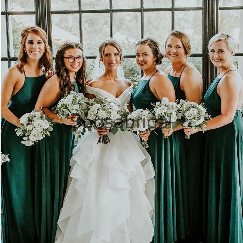 bridesmaid dark green dress